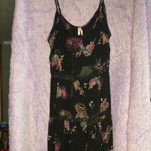 Mudd Black Dress with Floral Accents